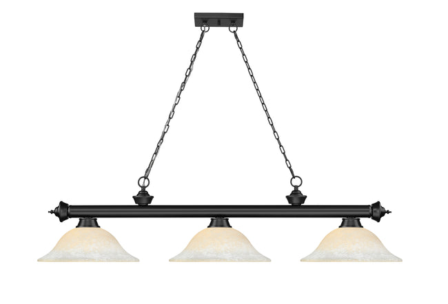 2306-3MB-WM16 - Cordon 3 Light 58" Billiard - Matte Black