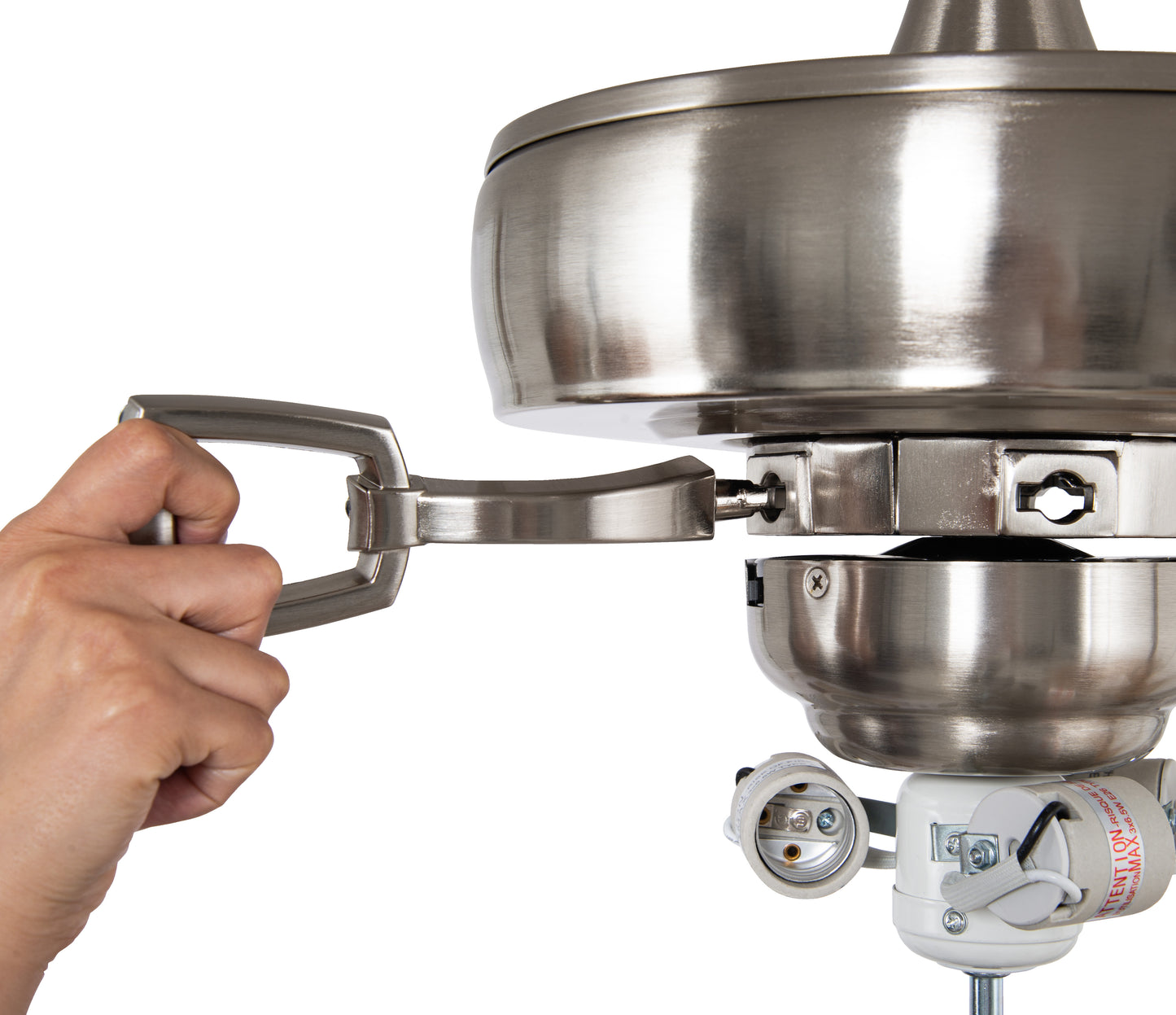 TCE52BNK5C1-C - Twist N Click 1 Light 52" 5 Blade Ceiling Fan with Light Kit - Brushed Nickel