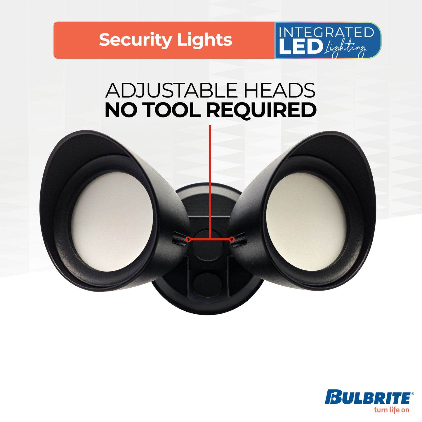 773701 - Wired Outdoor 2-Head LED Security Flood Light, Black Finish