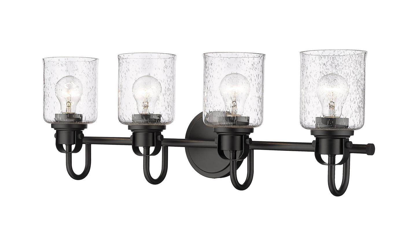 340-4V-MB - Kinsley 4 Light 28" Vanity - Matte Black