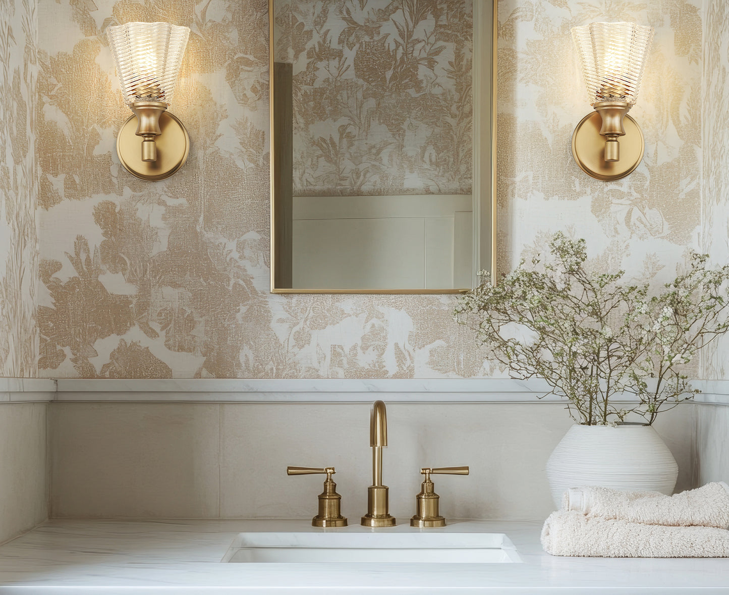 7704-1S-MGLD - Auden 1 Light Wall 10" Sconce - Modern Gold