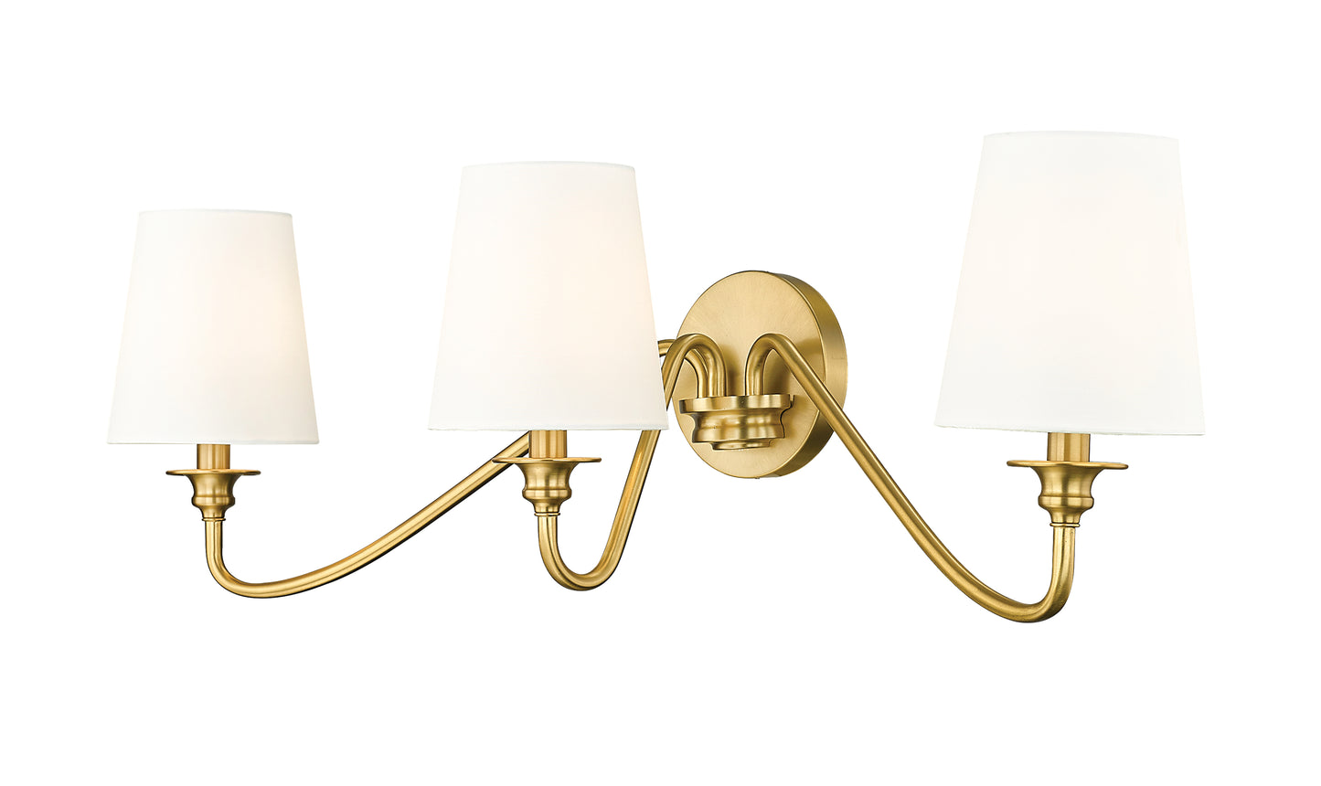 7509-3S-MGLD - Gianna 3 Light Wall 10" Sconce - Modern Gold