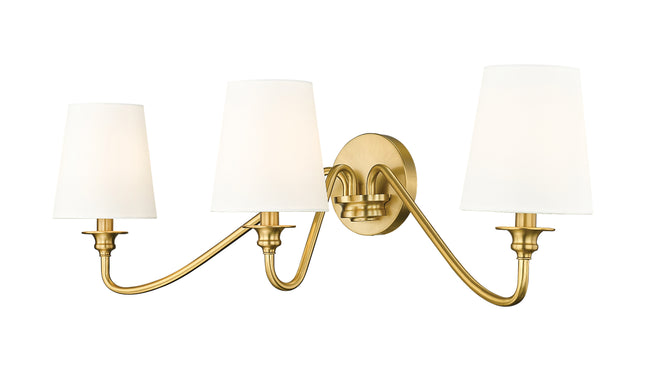 7509-3S-MGLD - Gianna 3 Light Wall 10" Sconce - Modern Gold
