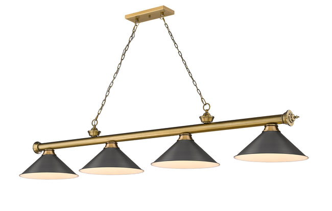 2306-4RB-BRZ15 - Cordon 4 Light 81" Billiard - Rubbed Brass