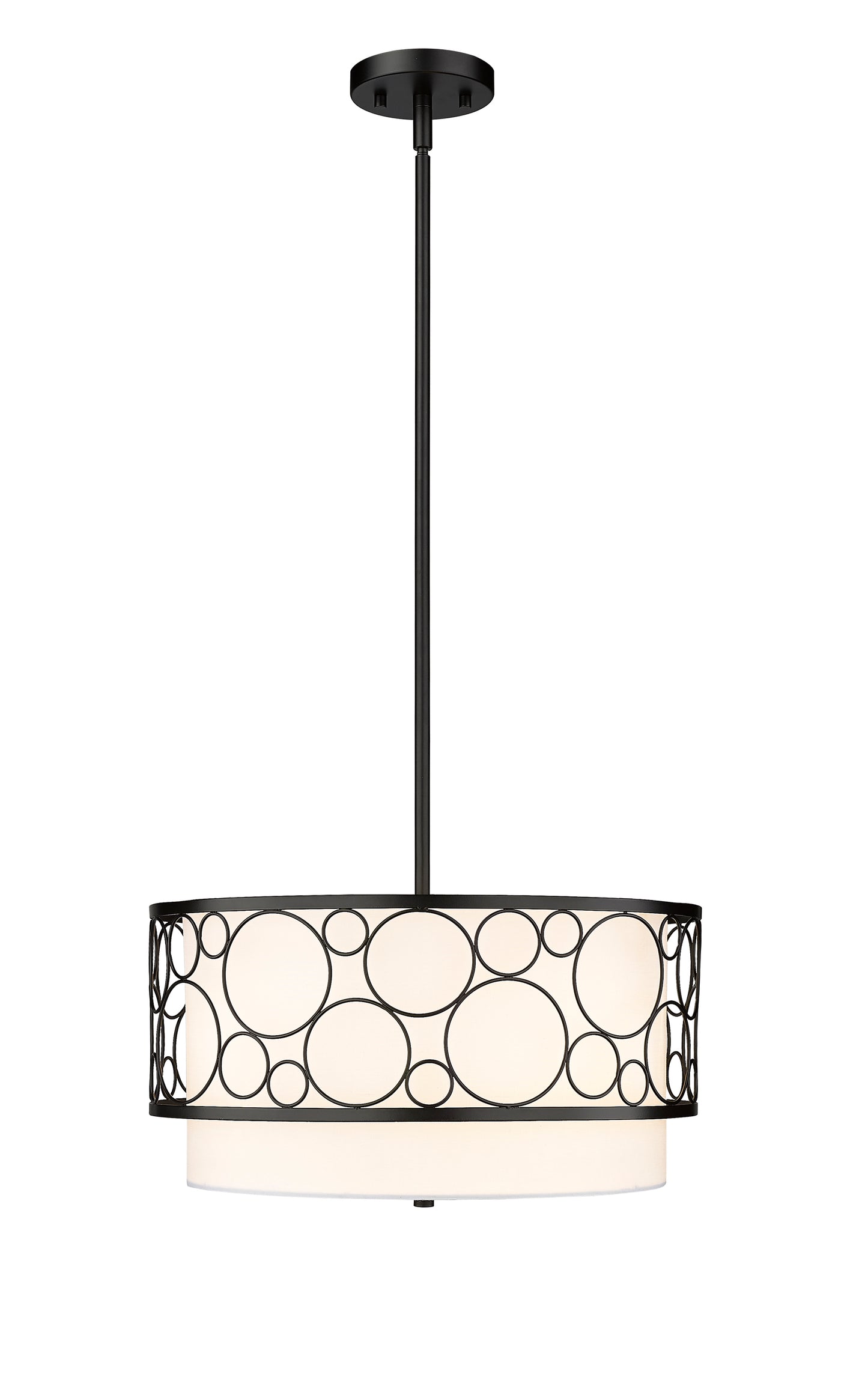 197-17MB - Kendall 3 Light 17" Pendant - Matte Black