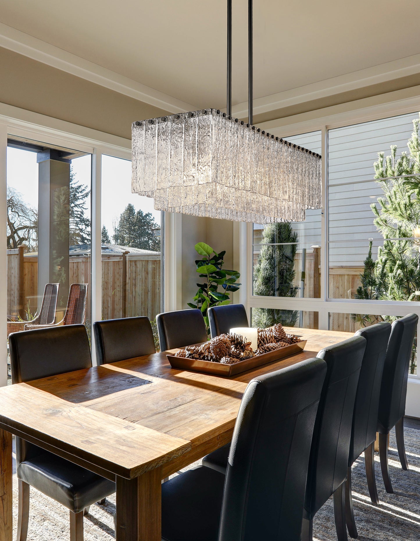 1943-42L-MB - Glacier 5 Light Linear 43" Chandelier - Matte Black