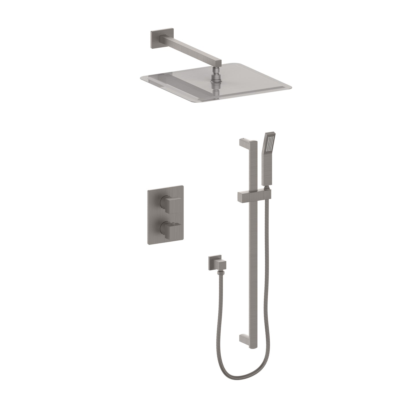 CBY-SHS-T2-BN - Crystal Bay Thermostatic Shower System in Brushed Nickel