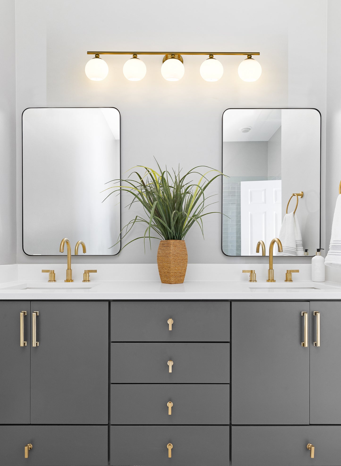 1100-5V-MGLD - Neoma 5 Light 38" Vanity - Modern Gold