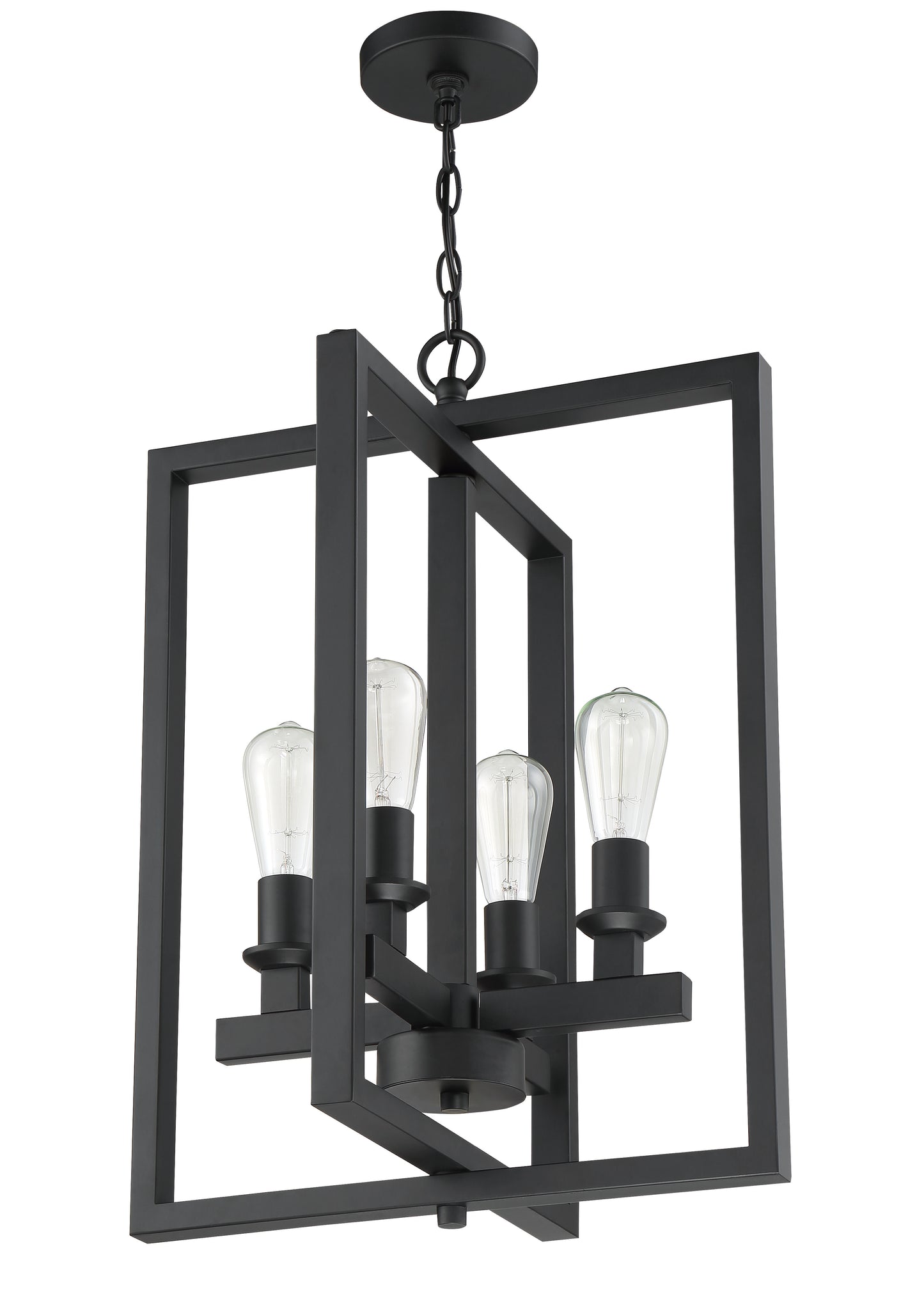 53134-FB - Chicago 4 Light 18" Wide Foyer Light - Flat Black
