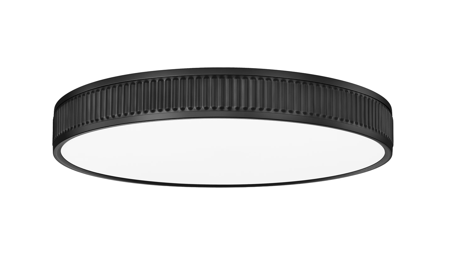 1013F20-MB-LED - Stari 1 Light Flush 21" Mount - Matte Black