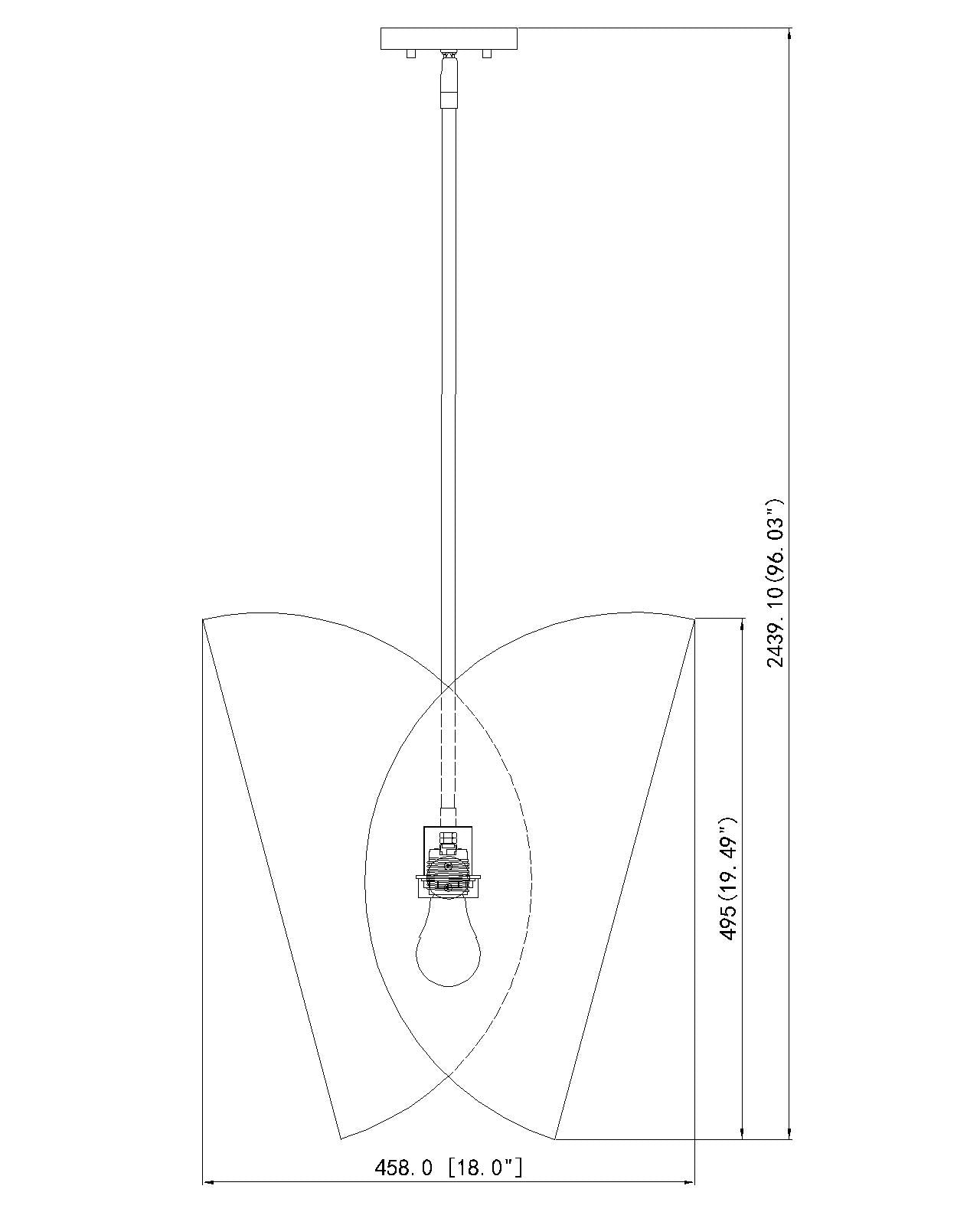 1951P18-MB - Salone 1 Light 14" Pendant - Matte Black