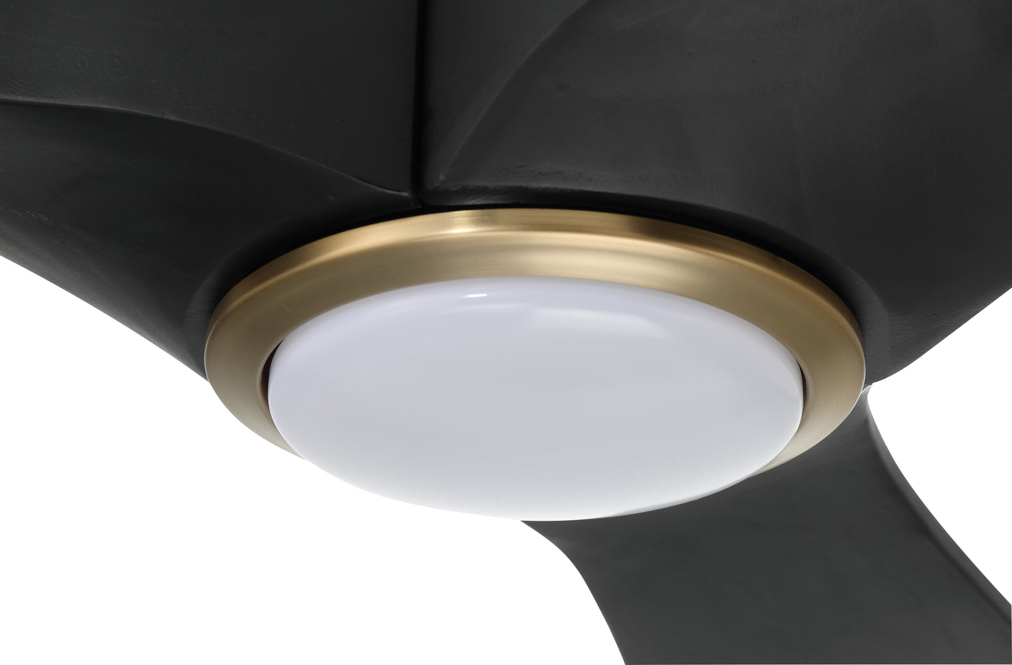 EVY60FBSB3-NWF - Envy 60" Ceiling fan, no Wifi 60" 3 Blade Ceiling Fan with Light Kit - Flat Black / Satin Brass