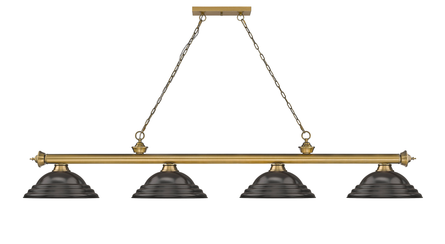 2306-4RB-SBRZ - Cordon 4 Light 82" Billiard - Rubbed Brass