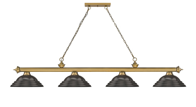 2306-4RB-SBRZ - Cordon 4 Light 82" Billiard - Rubbed Brass