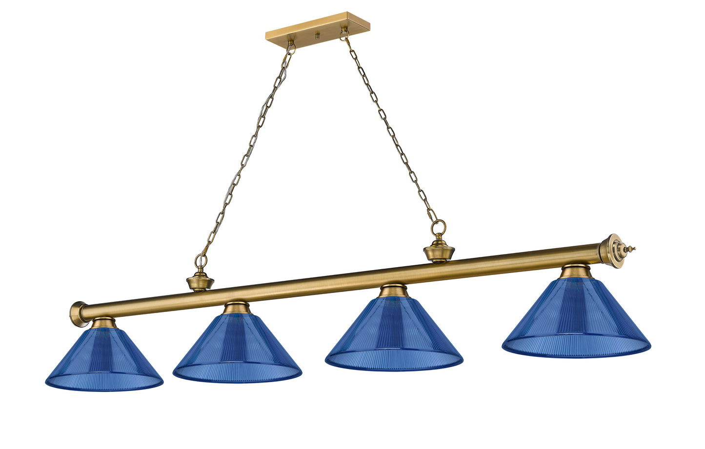 2306-4RB-ARDB - Cordon 4 Light 81" Billiard - Rubbed Brass