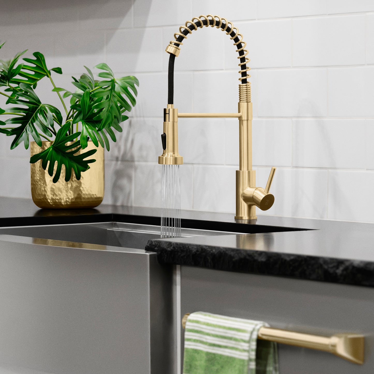 RBCN2-KF-CB - Rubicon Spring Style Pre-Rinse Kitchen Faucet - Champagne Bronze