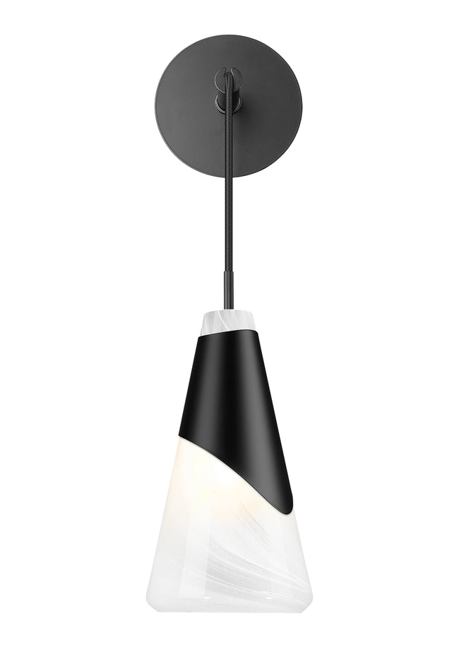 828-1S-MB - Aimie 1 Light Wall 20" Sconce - Matte Black
