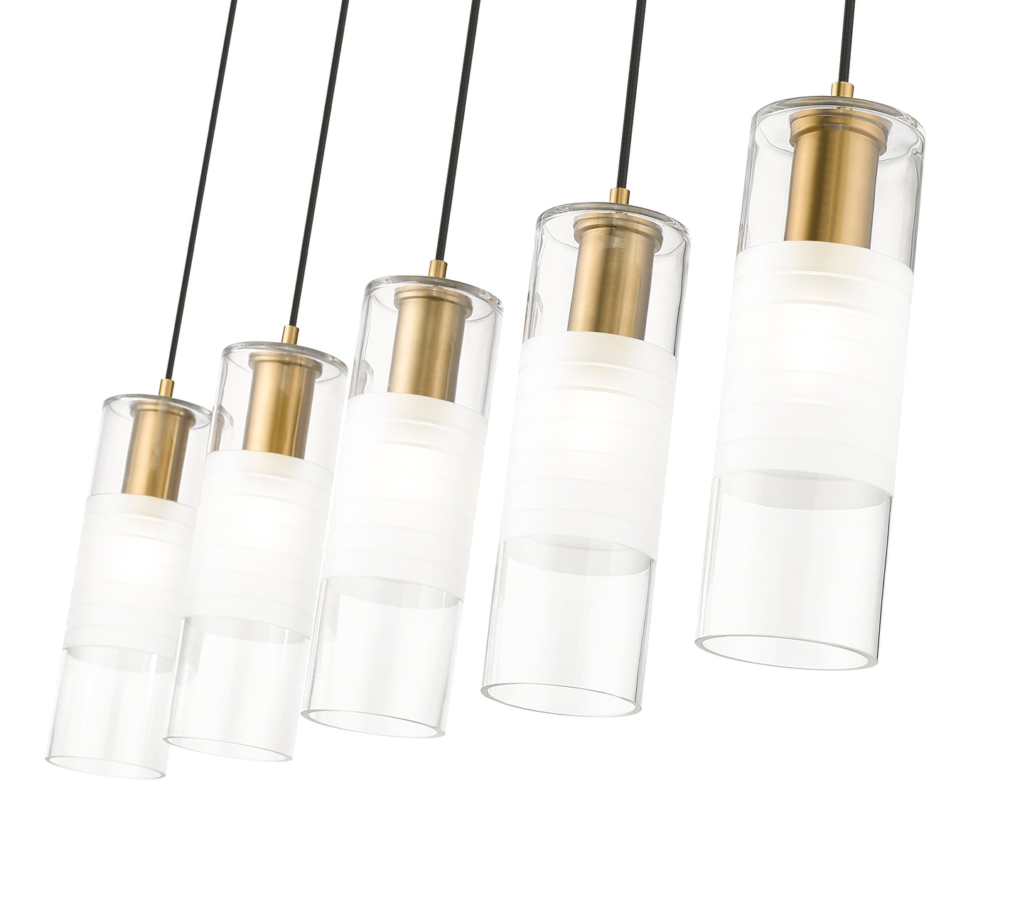 824P-5L-MGLD - Alton 5 Light Linear 42" Chandelier - Modern Gold