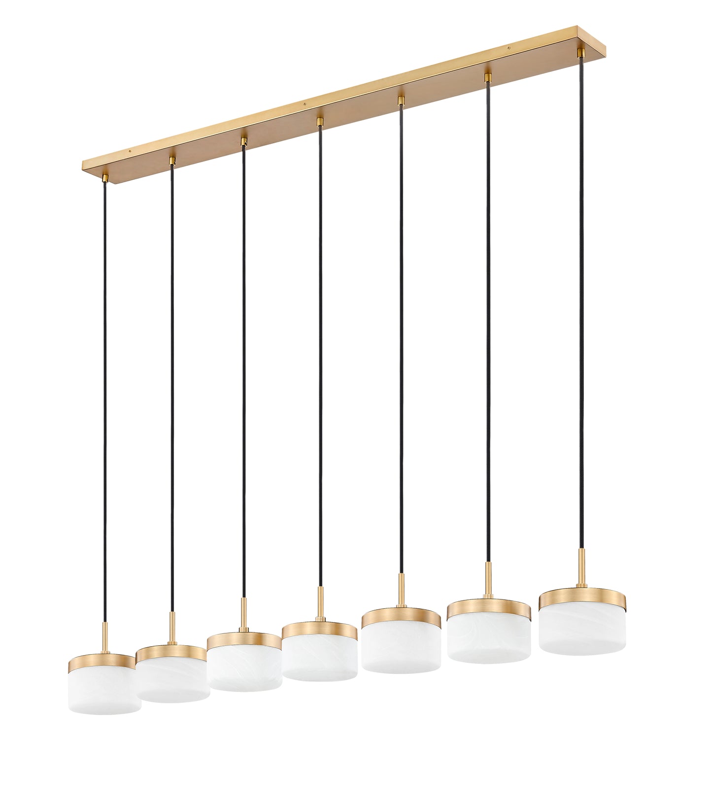 827P6-7L-MGLD-LED - Renaud 7 Light Linear 59" Chandelier - Modern Gold