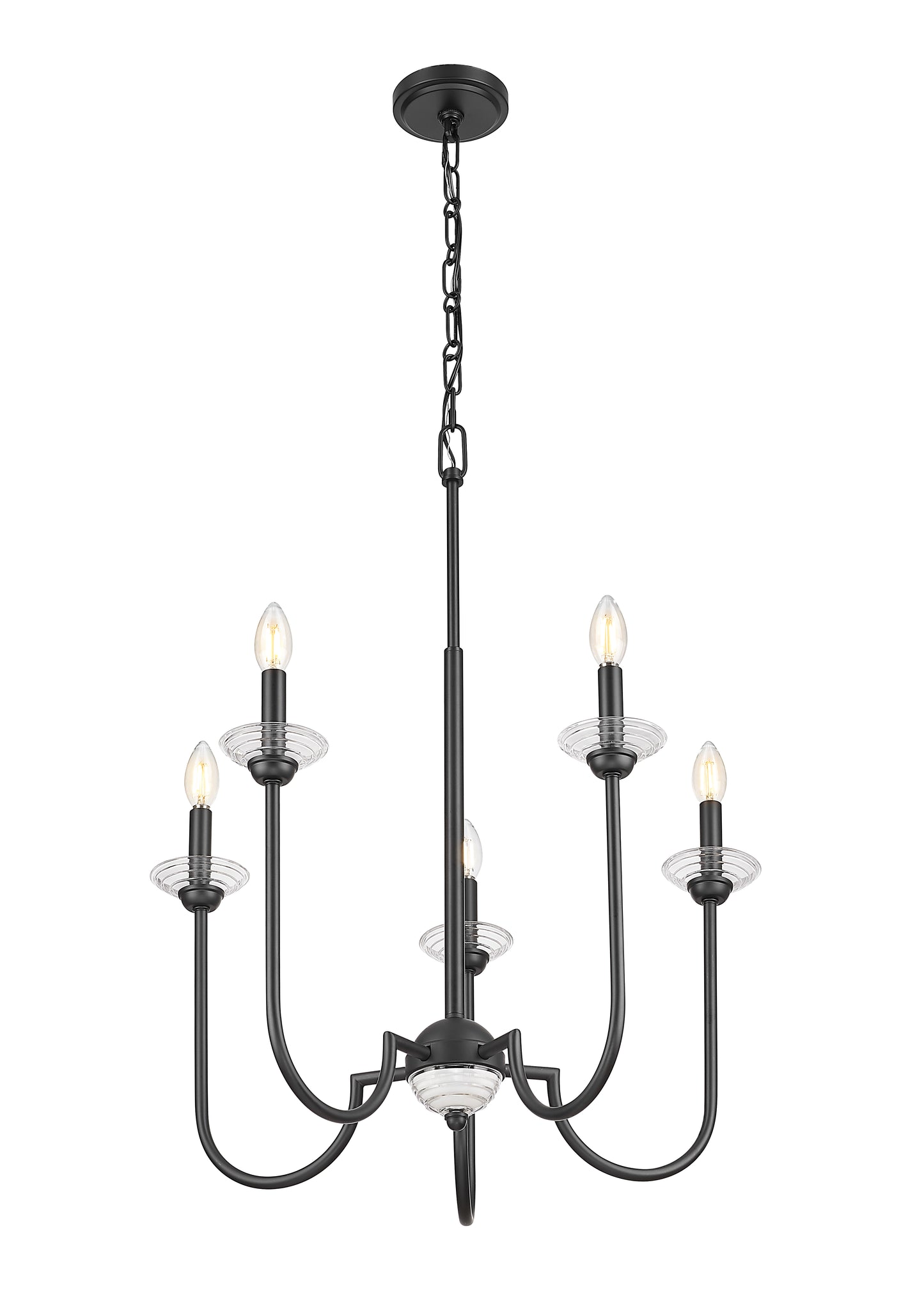 352-5MB - Allistair 5 Light 24" Chandelier - Matte Black
