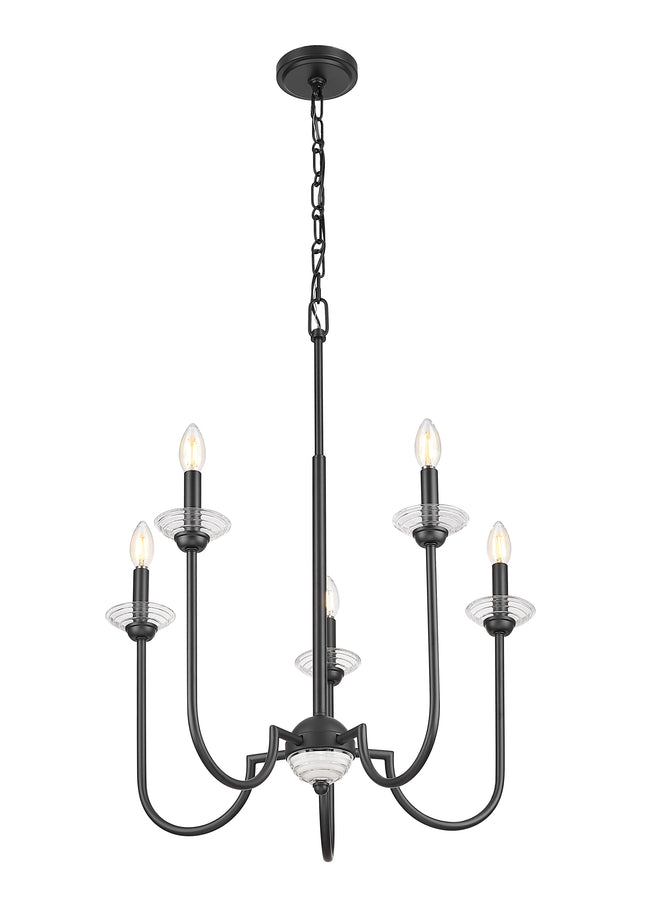 352-5MB - Allistair 5 Light 24" Chandelier - Matte Black
