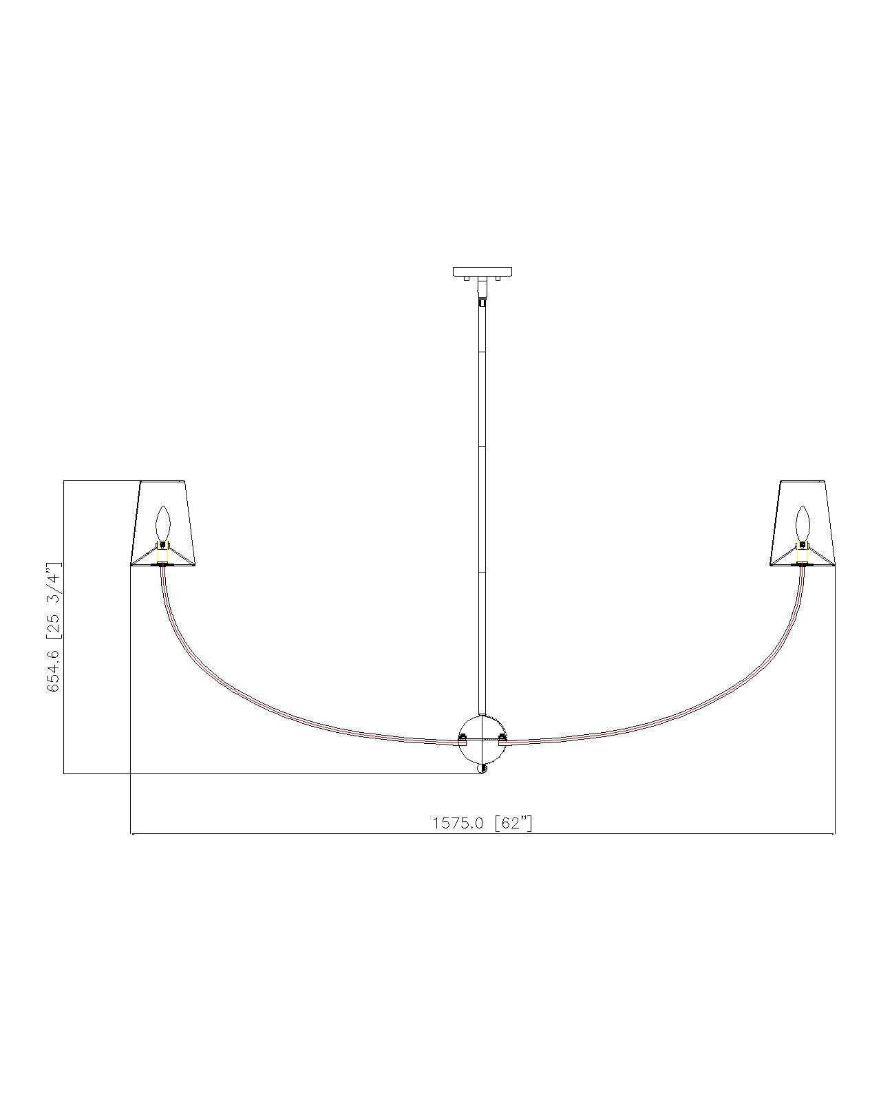 3040-62MB - Shannon 6 Light 62" Chandelier - Matte Black