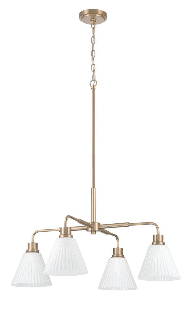 62324-CPZ - Pleated II 4 Light 30" Wide Chandelier - Premium Bronze