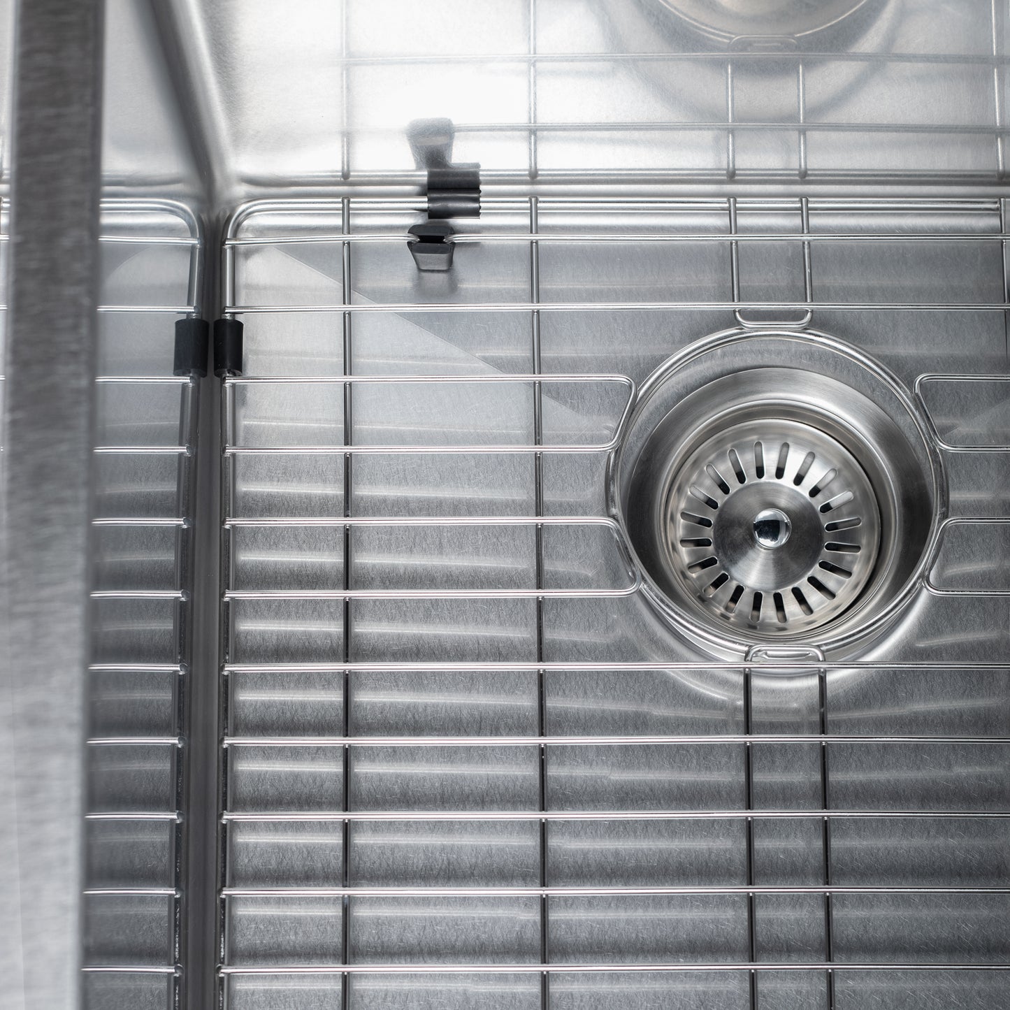 SR50D-33S - 33" Anton Undermount Double Bowl Satin Stainless Steel Kitchen Sink with Bottom Grid