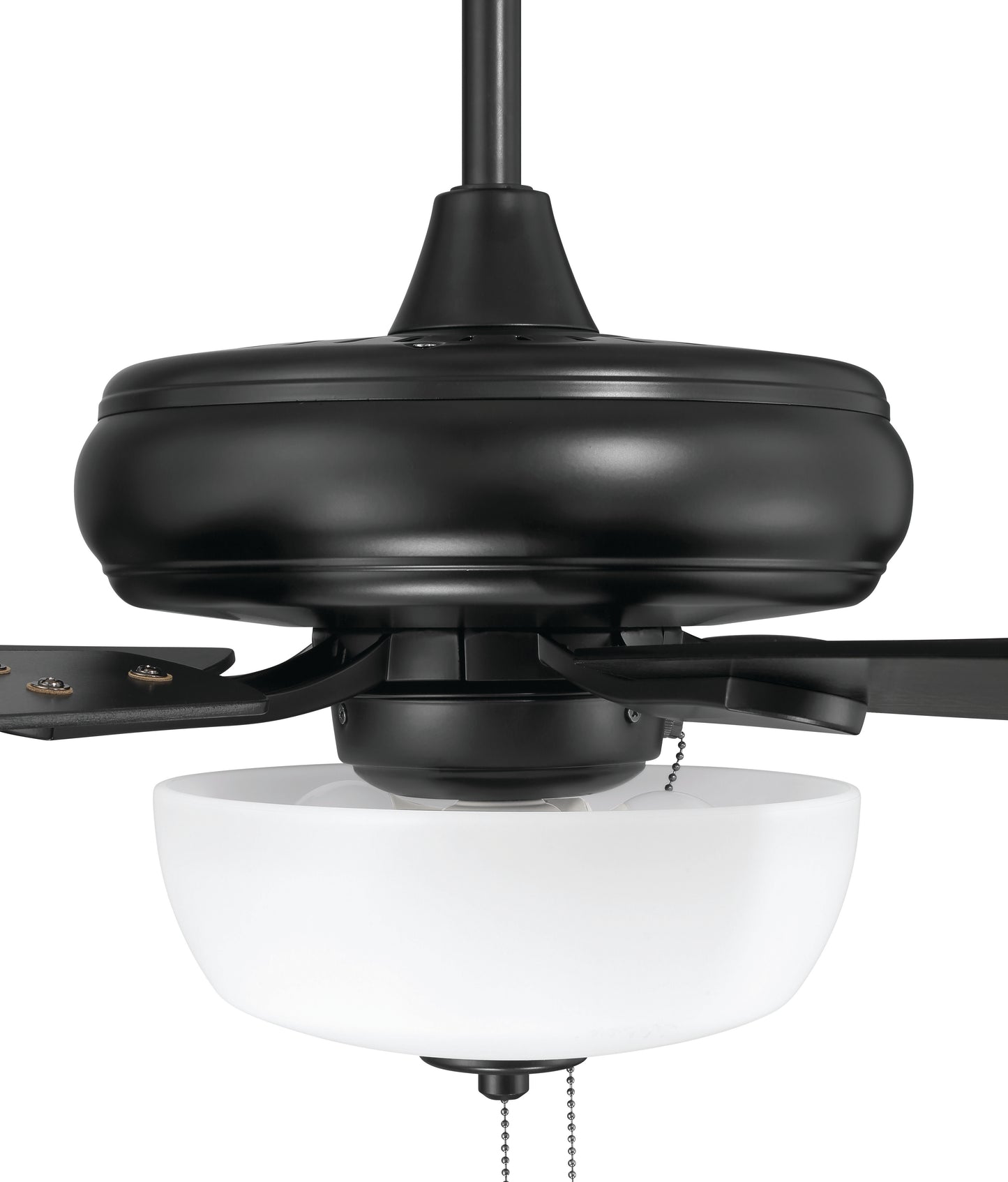ECF211FB5-FBGW - EOS 2 Light Frosted White Bowl 52" Ceiling Fan 52" 5 Blade Ceiling Fan with Light Kit - Flat Black