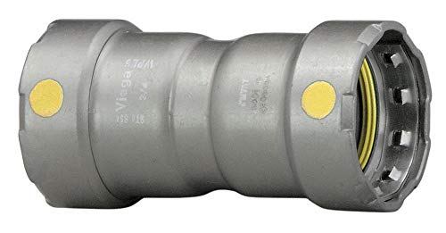 25016 - MegaPressG Carbon Steel Coupling with Stop, Press x Press Connection Type, 1-1/4" x 1-1/4" T