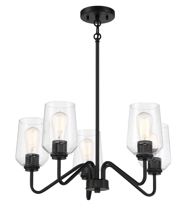 56125-FB - Shayna 5 Light 23" Wide Chandelier - Flat Black
