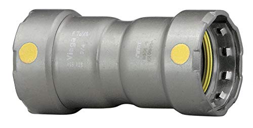 25021 - MegaPressG Carbon Steel Coupling with Stop, Press x Press Connection Type, 1-1/2" x 1-