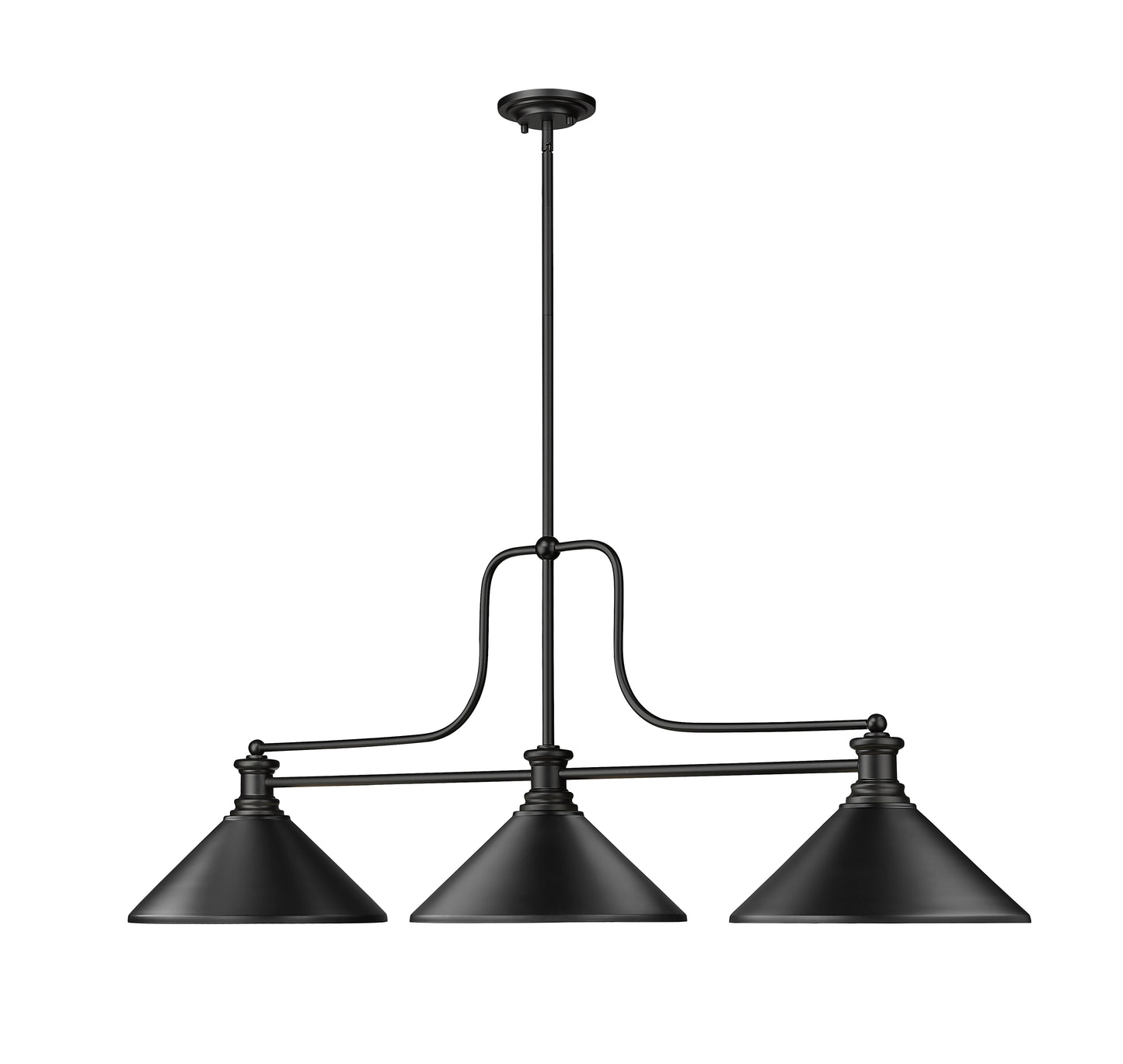 725-3MB-MMB - Melange 3 Light 52" Billiard - Matte Black