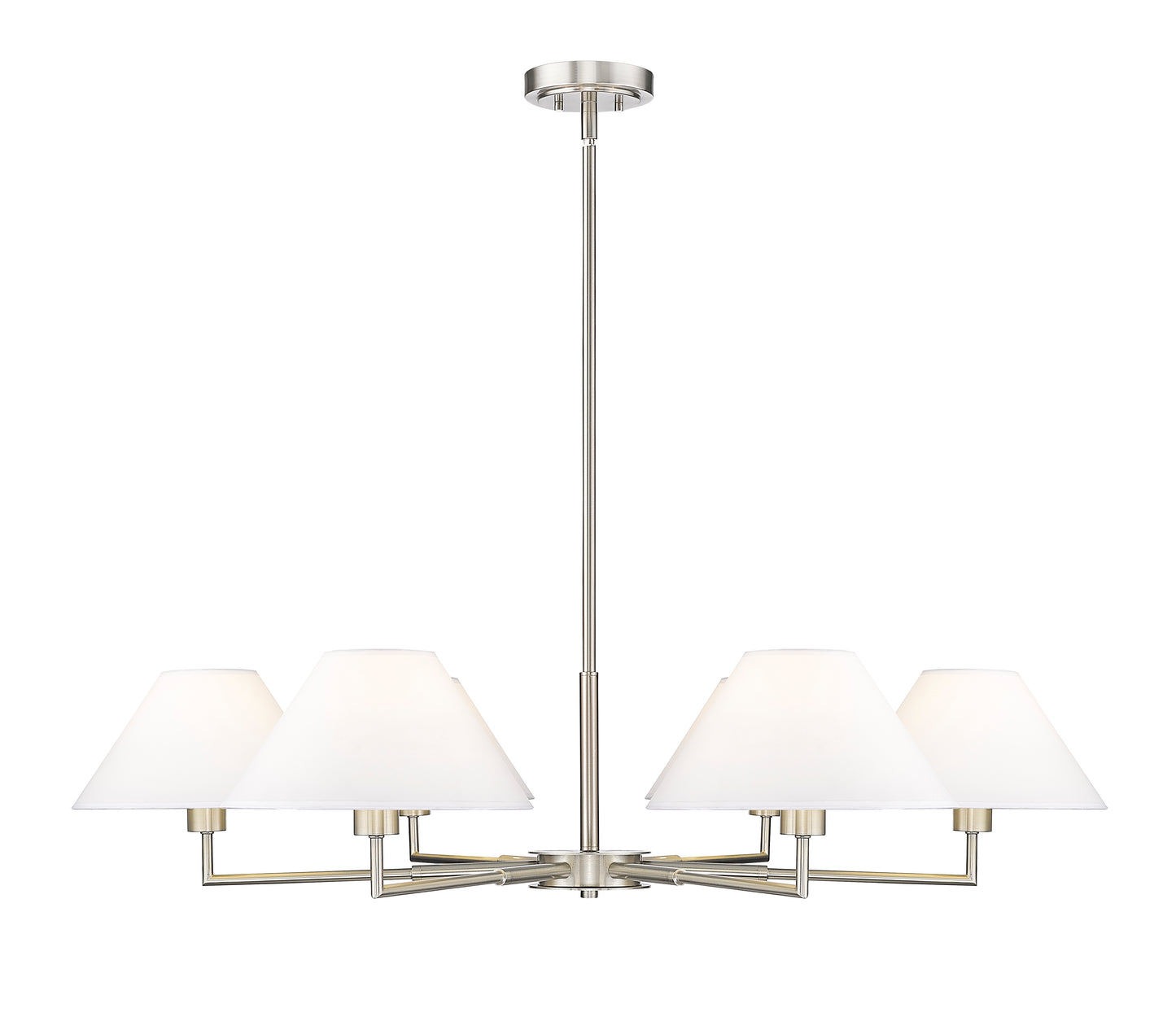 744-44R-BN - Leila 6 Light 44" Chandelier - Brushed Nickel