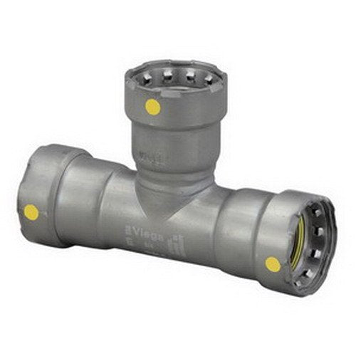 25311 - MegaPressG Carbon Steel Tee, Press x Press x Press Connection Type, 1" x 1" x 1" Tube Size