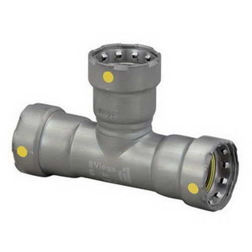 25336 - MegaPressG Carbon Steel Tee, Press x Press x Press Connection Type, 1" x 1" x 1/2" Tube Size