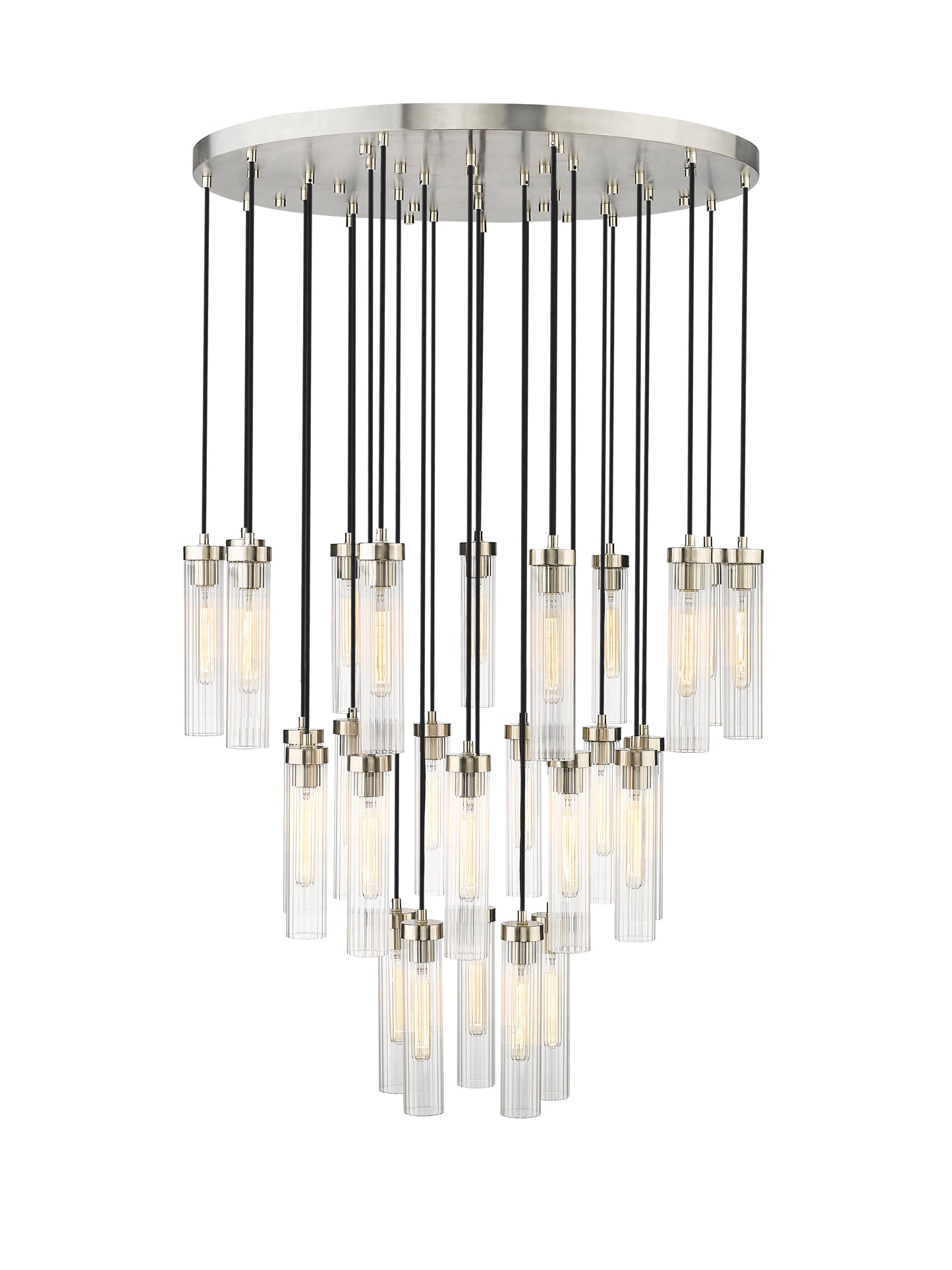 740P-27R-BN - Beau 27 Light 36" Chandelier - Brushed Nickel
