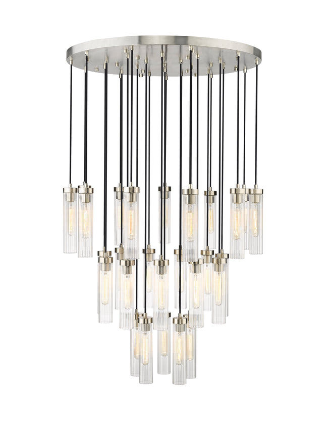 740P-27R-BN - Beau 27 Light 36" Chandelier - Brushed Nickel