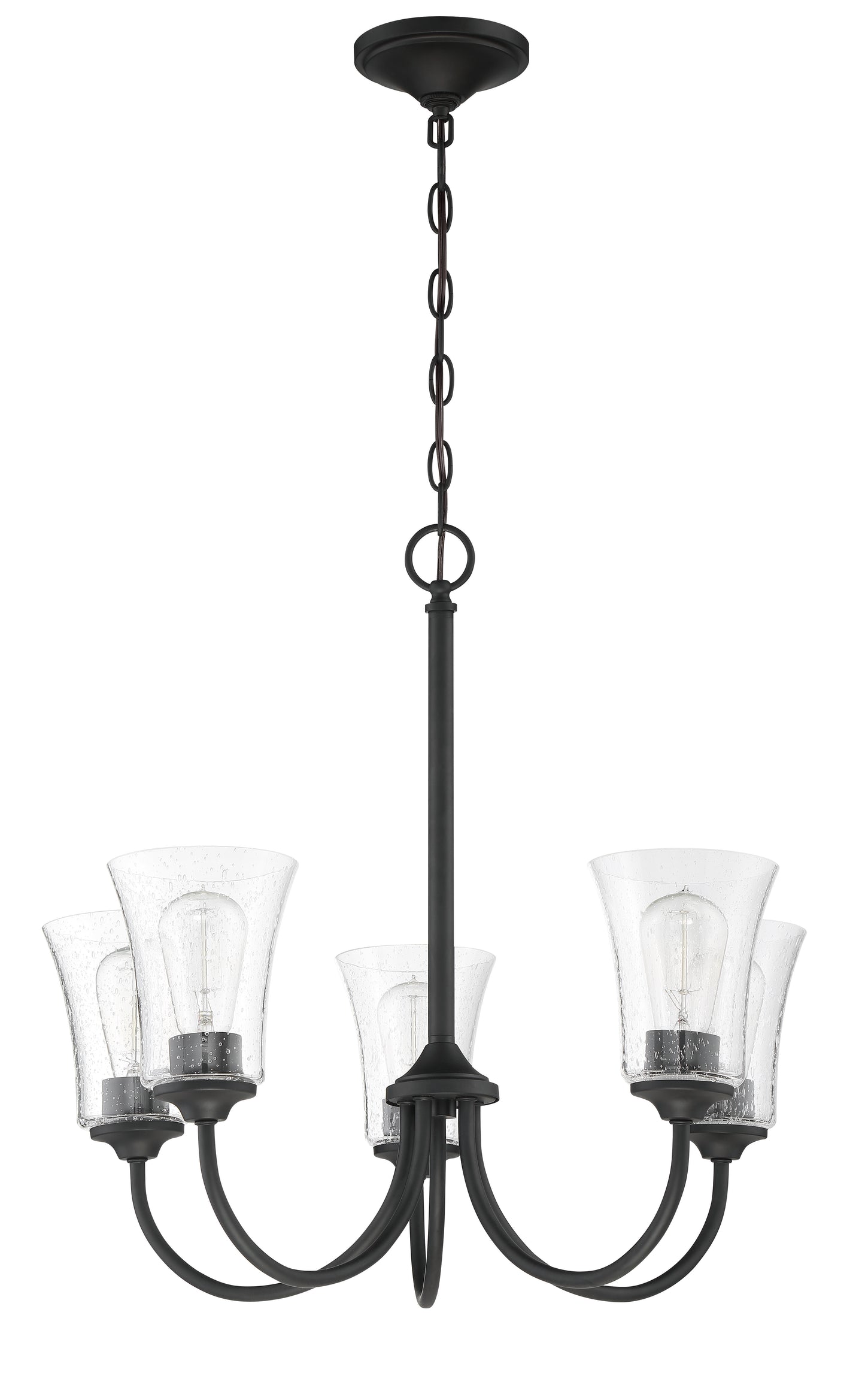 50425-FB - Gwyneth 5 Light 23" Wide Chandelier - Flat Black