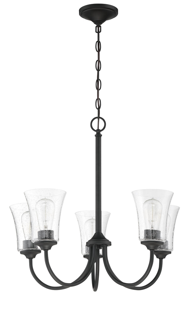50425-FB - Gwyneth 5 Light 23" Wide Chandelier - Flat Black