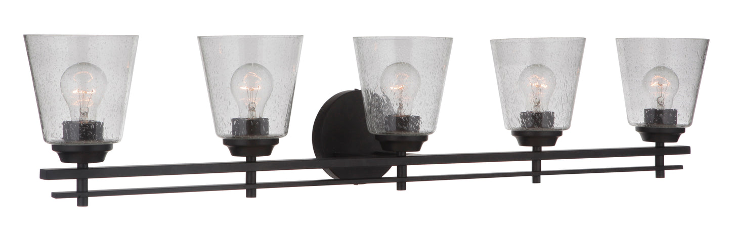19642FB5 - Drake 5 Light 42" Wide Vanity Light - Flat Black