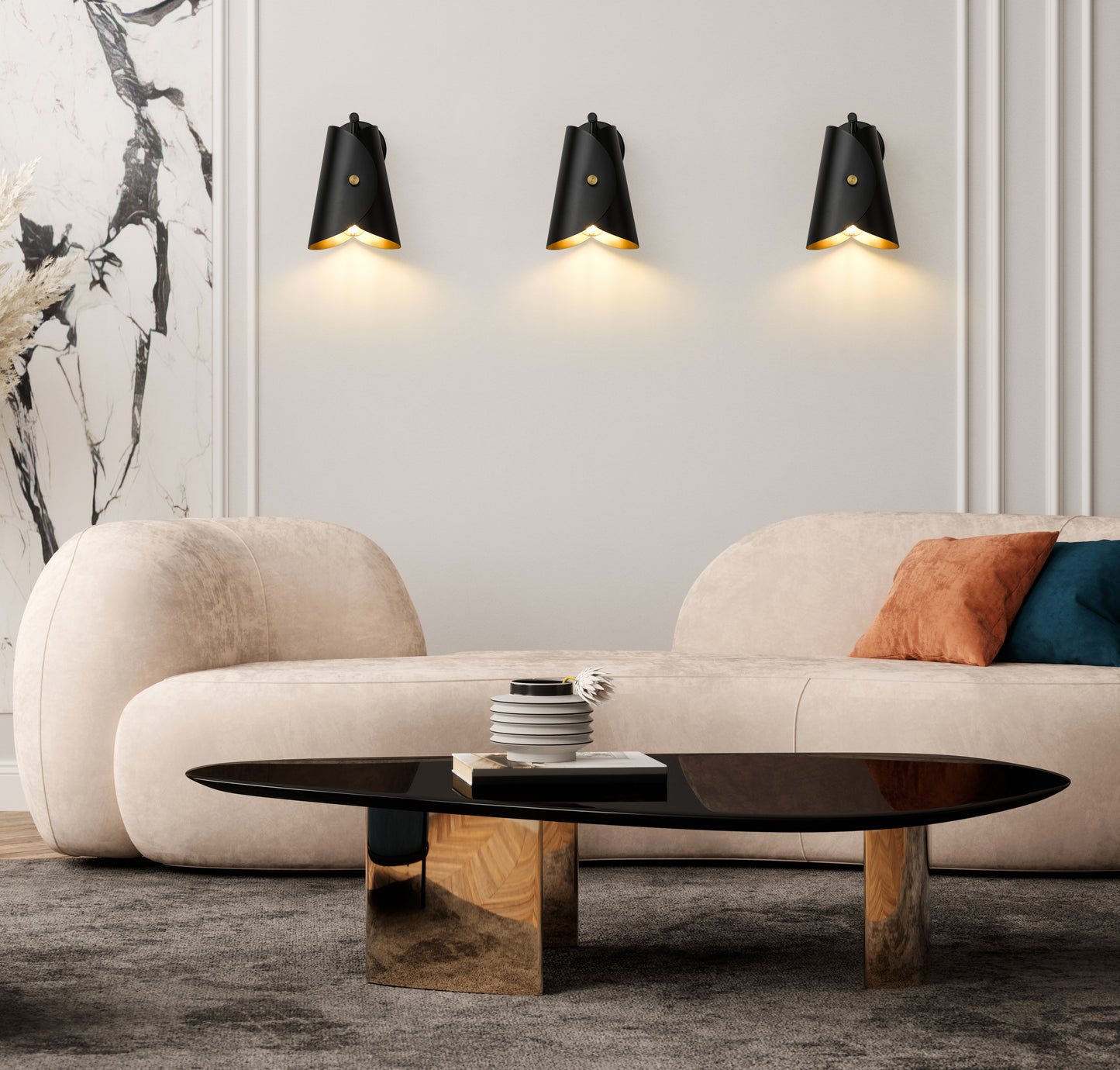 1951-1S-MB - Salone 1 Light Wall 12" Sconce - Matte Black