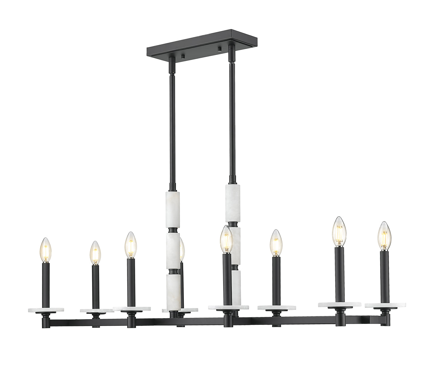 3045-8L-MB - Kaden 8 Light Linear 44" Chandelier - Matte Black