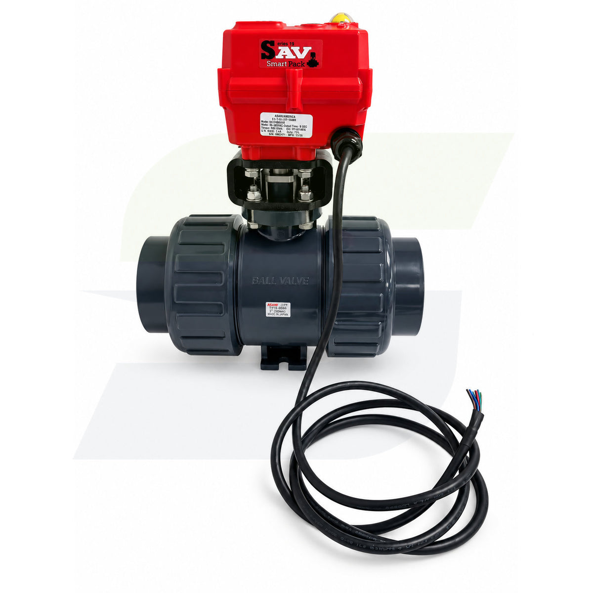 160260040 - 4" Type 21 PVC Ball Valve - Smart Fail-Safe Actuated, EPDM
