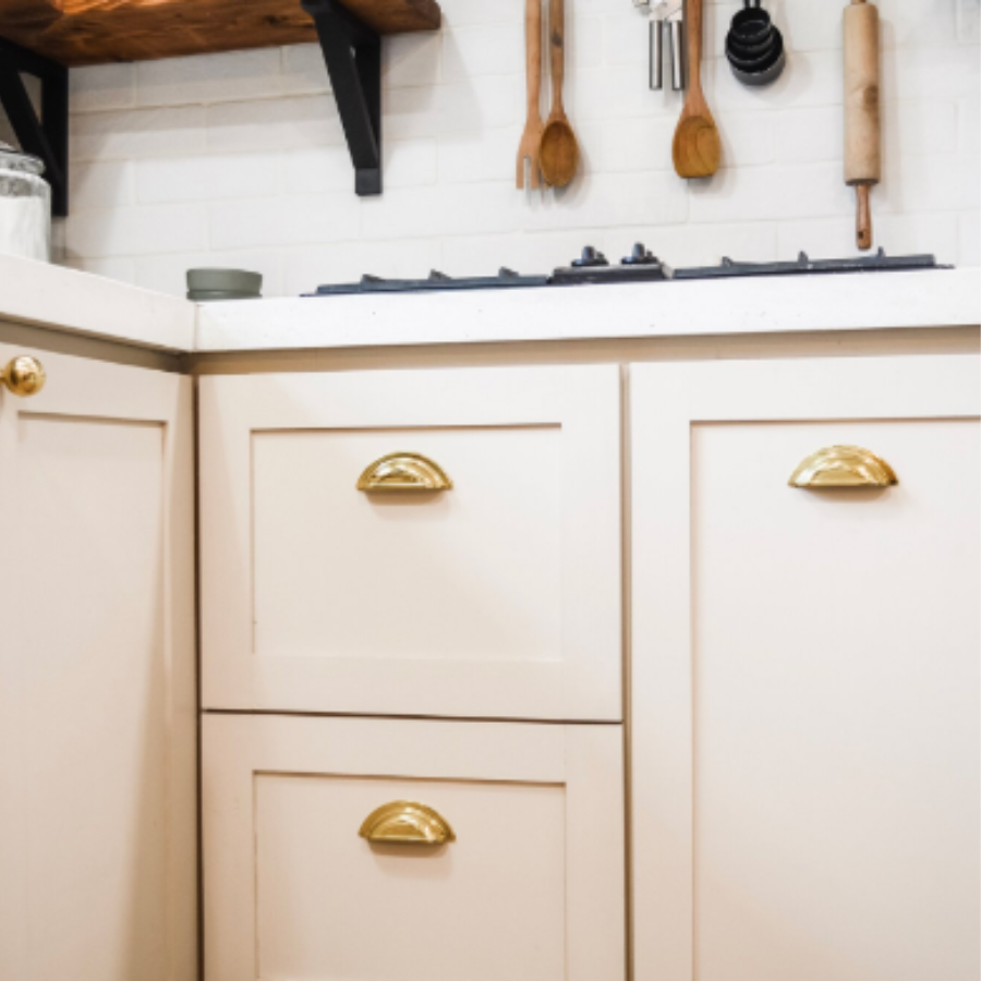 4424003 - 4" Centers - Cup Pull - Polished Brass