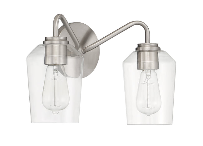 56102-BNK - Shayna 2 Light 15" Wide Vanity Light - Brushed Nickel