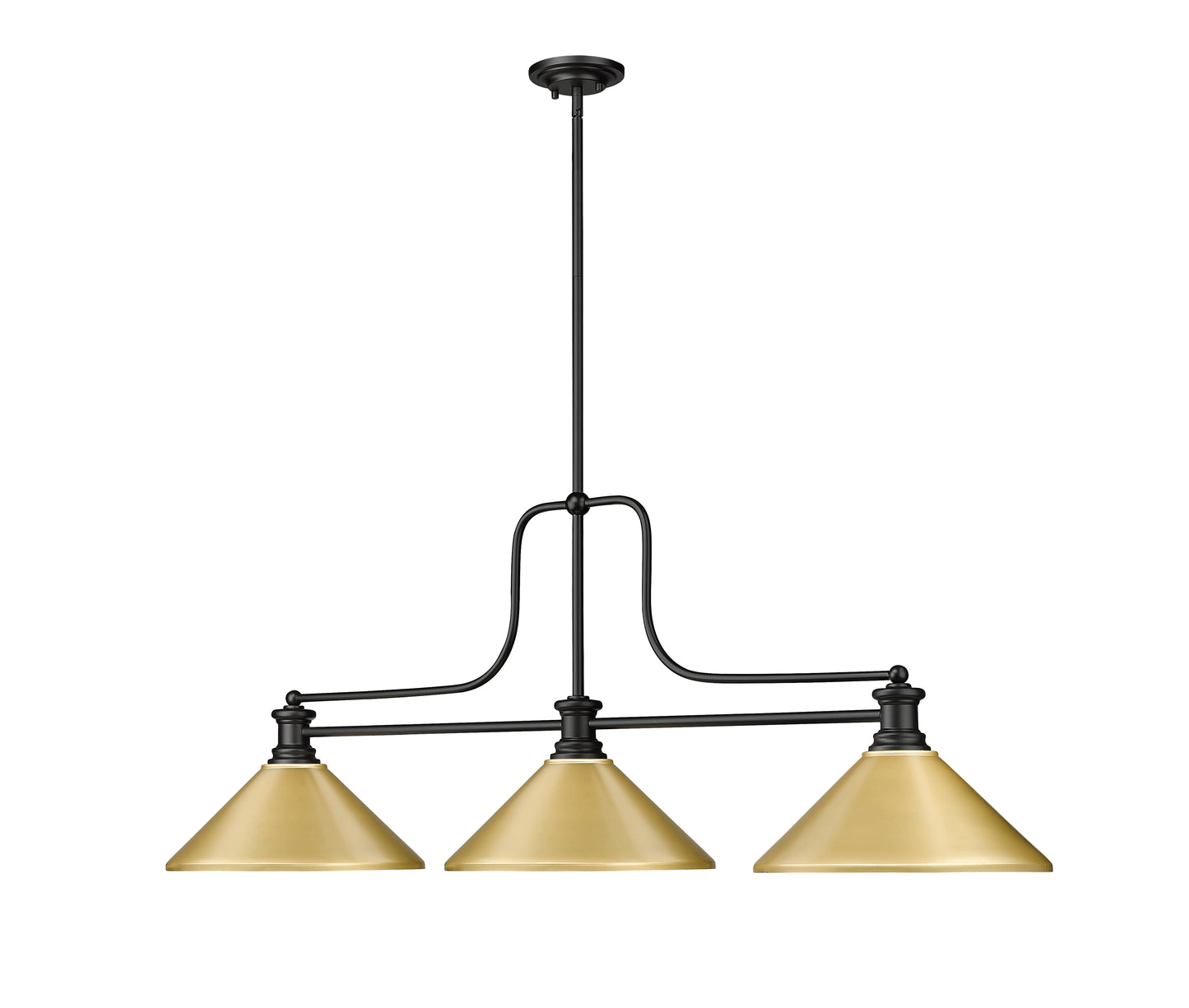 725-3MB-MSG - Melange 3 Light 52" Billiard - Matte Black