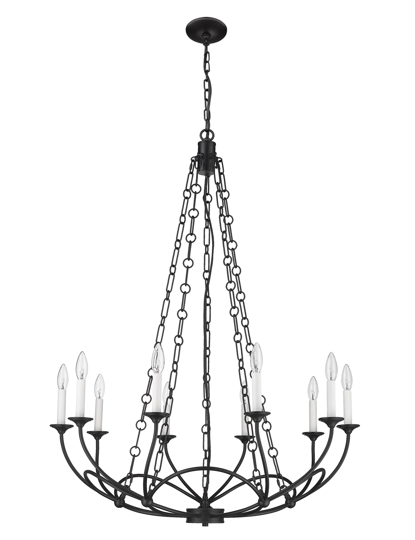 3500-10MB - Arabella 10 Light 33" Chandelier - Matte Black