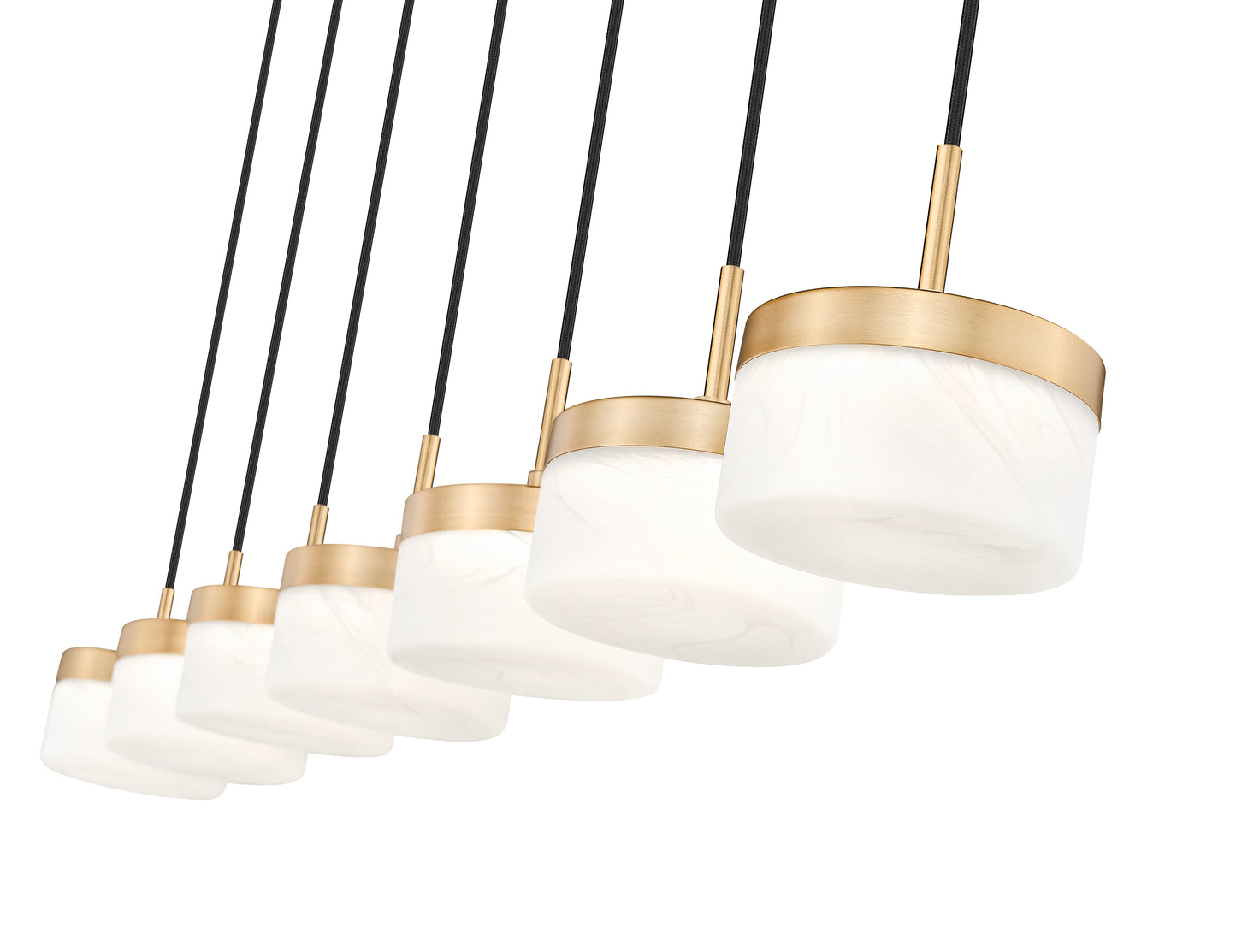827P6-7L-MGLD-LED - Renaud 7 Light Linear 59" Chandelier - Modern Gold