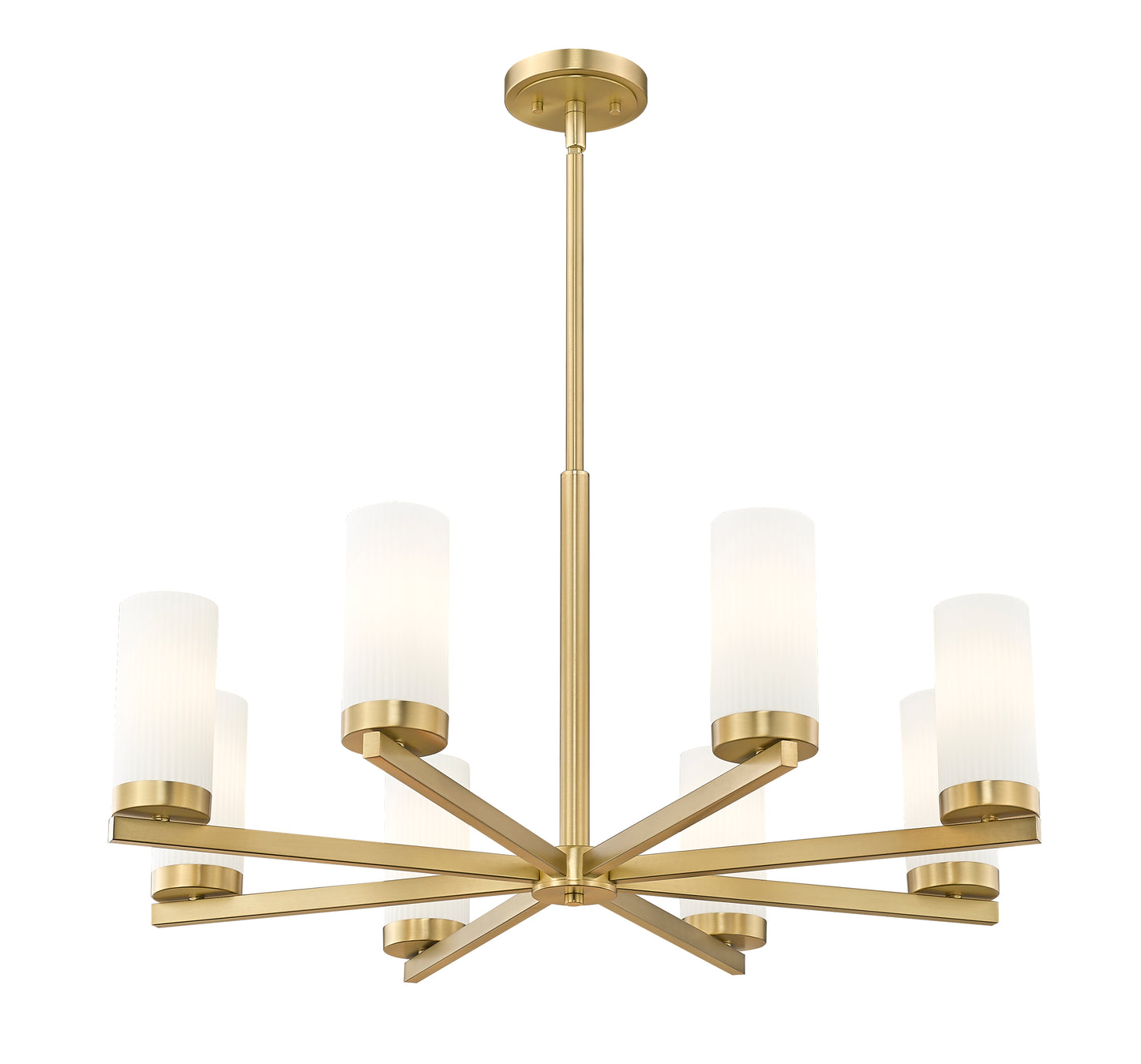3044-8MGLD - Danica 8 Light 32" Chandelier - Modern Gold